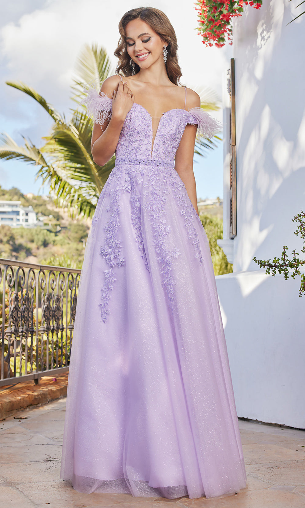Adora Design 3143 - Plunging Sweetheart Cold Shoulder Prom Dress Evening Dresses in Purple  