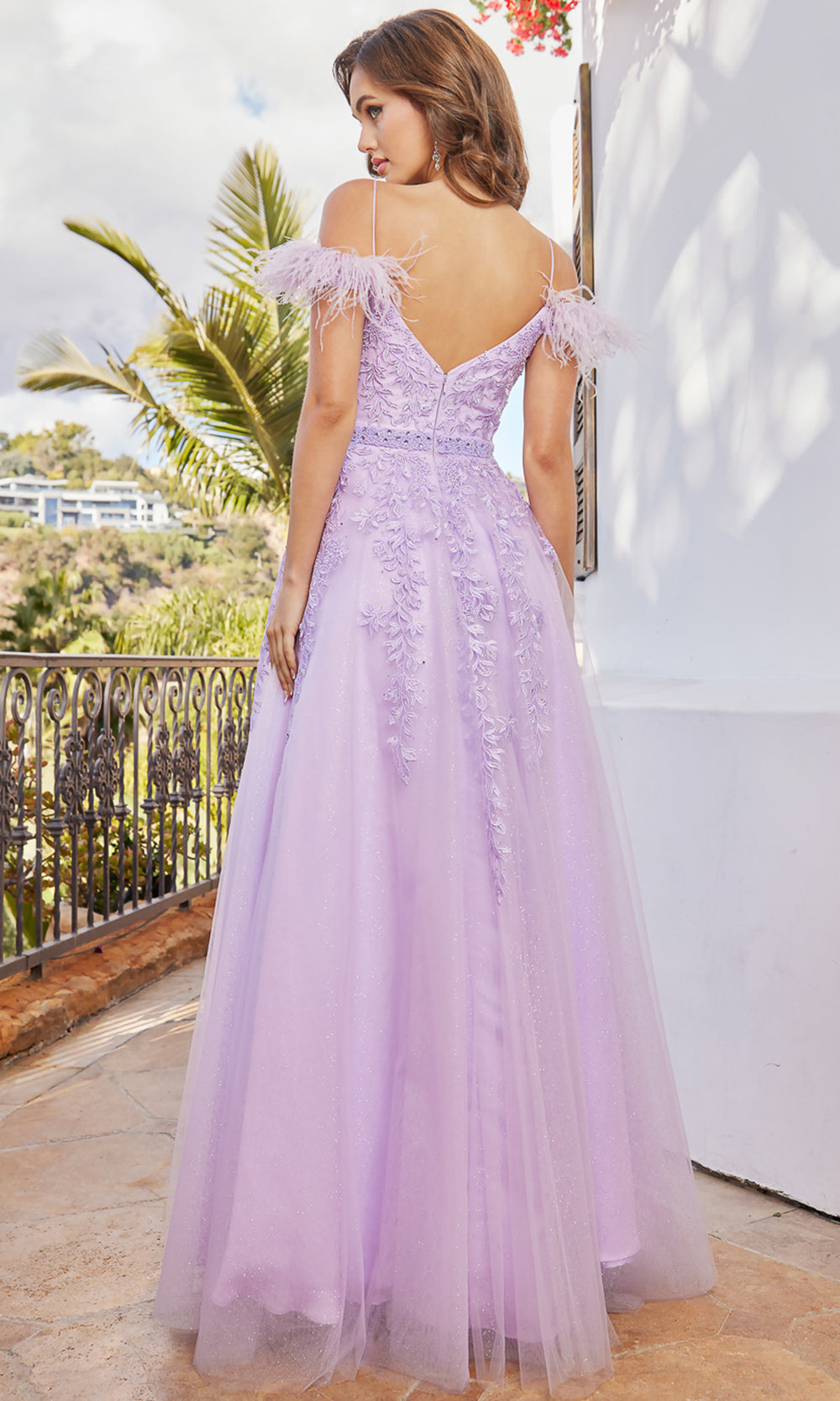 Adora Design 3143 - Plunging Sweetheart Cold Shoulder Prom Dress Evening Dresses in Purple  