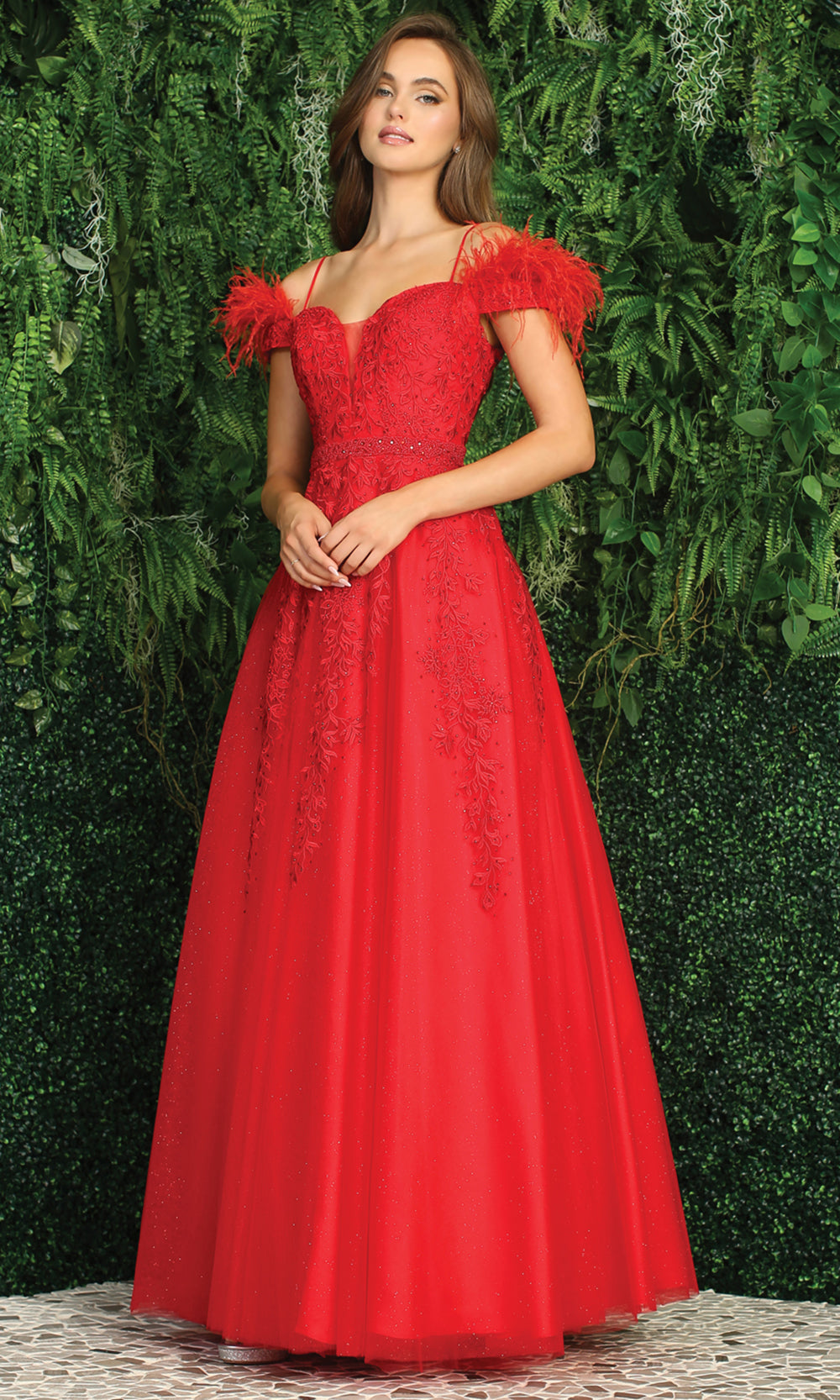 Adora Design 3143 - Plunging Sweetheart Cold Shoulder Prom Dress Evening Dresses in Red  
