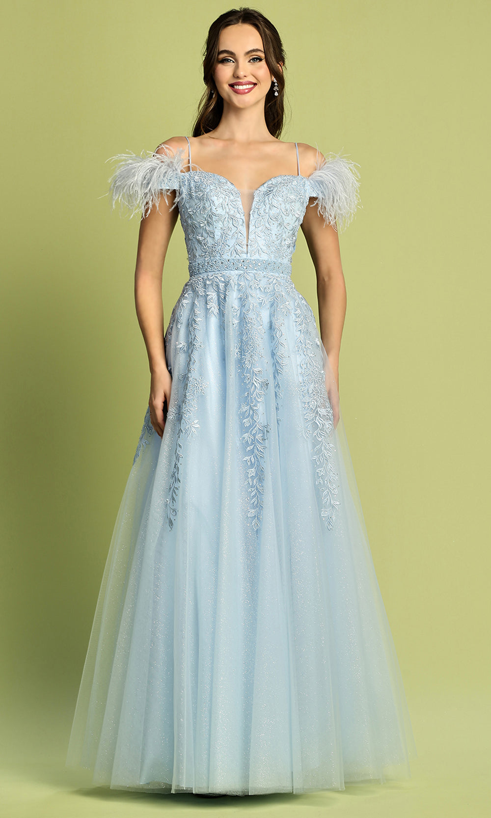 Adora Design 3143 - Plunging Sweetheart Cold Shoulder Prom Dress Evening Dresses in Blue  