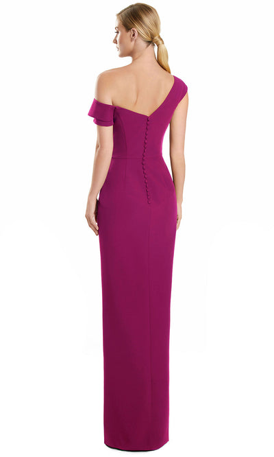 Alexander by Daymor 3145F25 - Pleated Bodice Column Gown with Slit Prom Dresses