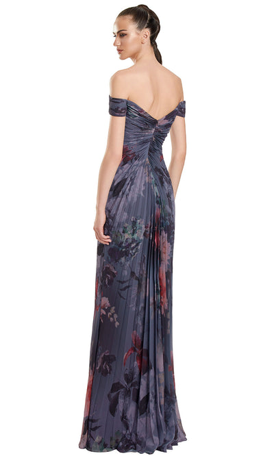 Alexander by Daymor 3146F25 - Floral Print A-Line Gown with Slit Multi-Color
