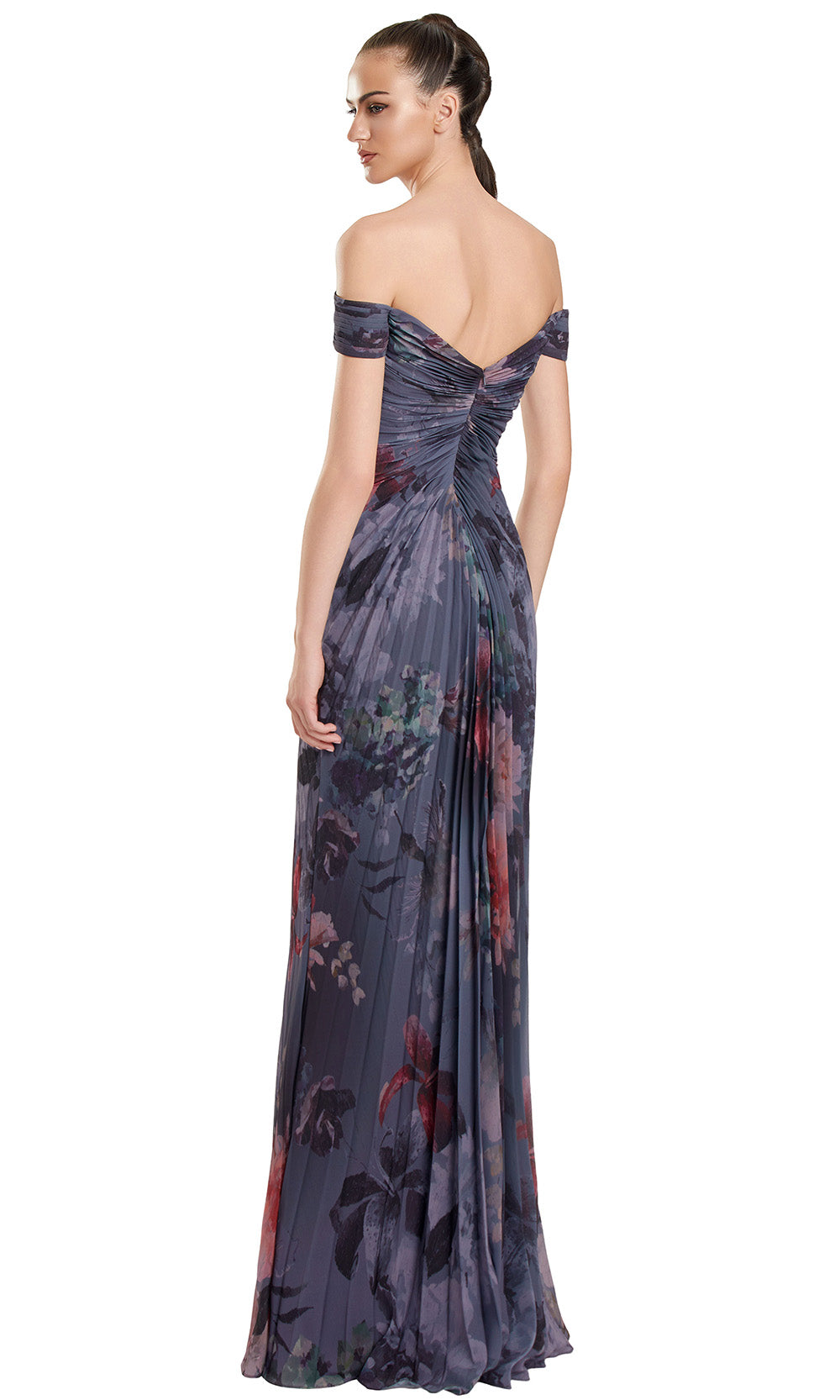 Alexander by Daymor 3146F25 - Sweetheart Floral Pleated Evening Gown