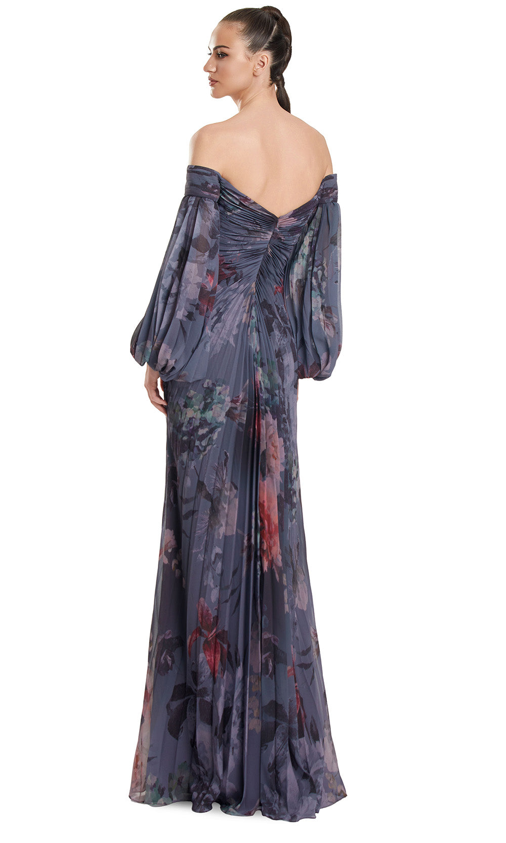 Alexander by Daymor 3146F25 - Floral Print A-Line Gown with Slit Multi-Color