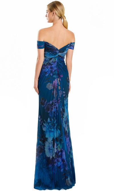 Alexander by Daymor 3146F25 - Floral Print A-Line Gown with Slit Multi-Color