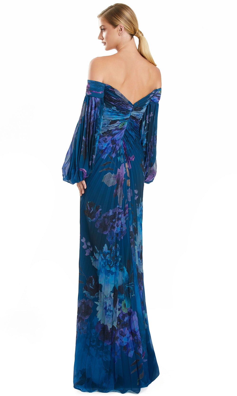 Alexander by Daymor 3146F25 - Floral Print A-Line Gown with Slit Multi-Color