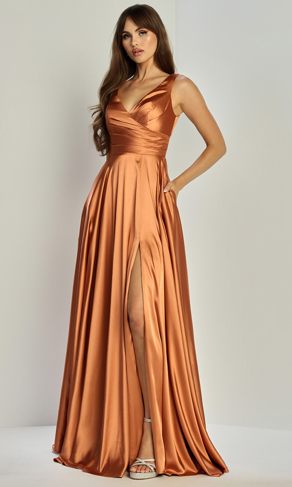 Adora Design 3147 - Wide Strap A-Line Formal Dress Evening Dresses in Brown  