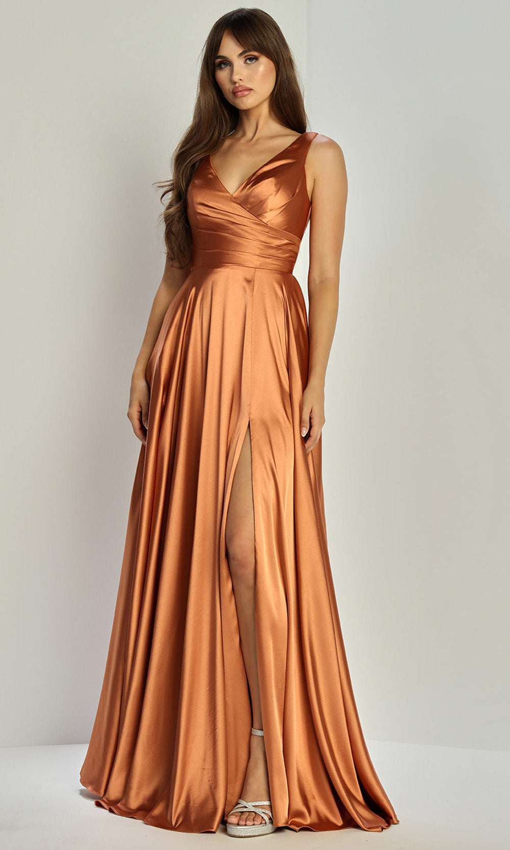Adora Design 3147 - Wide Strap A-Line Formal Dress Evening Dresses in Brown  