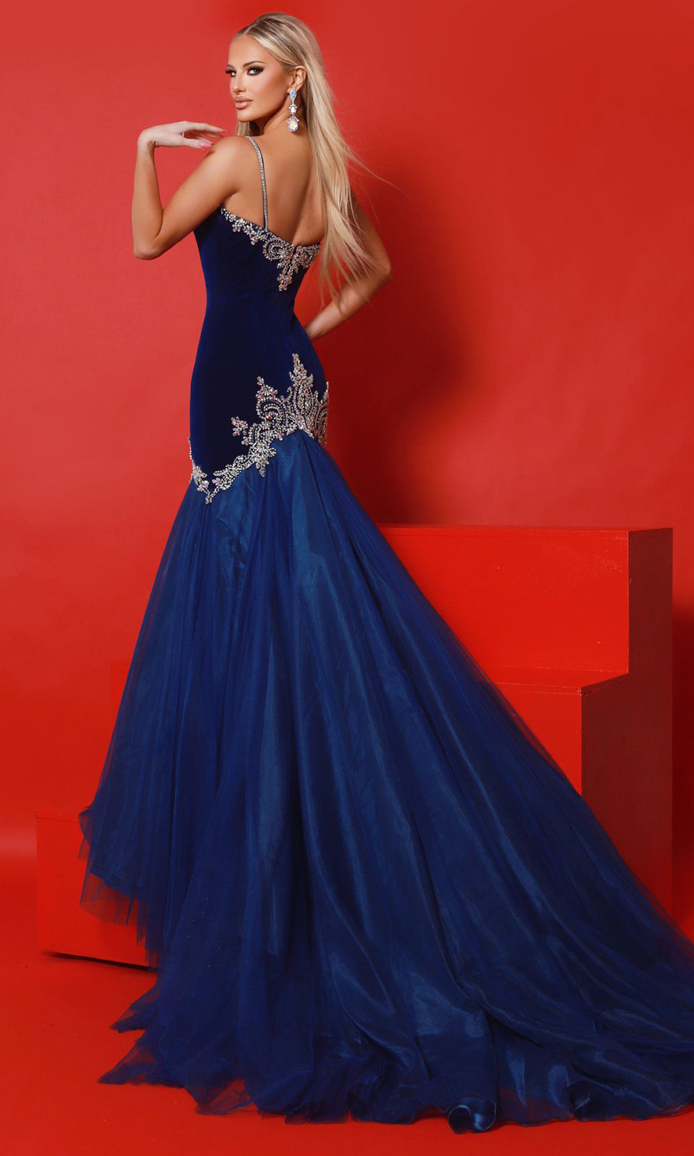 Johnathan Kayne 3148 - Beaded V-Neck Fit and Flare Gown Prom Dresses