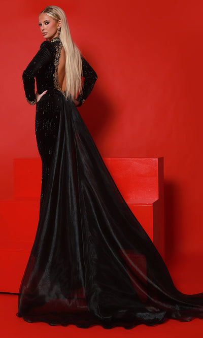 Johnathan Kayne 3173 - Beaded Long Sleeve Cutout Gown Prom Dresses