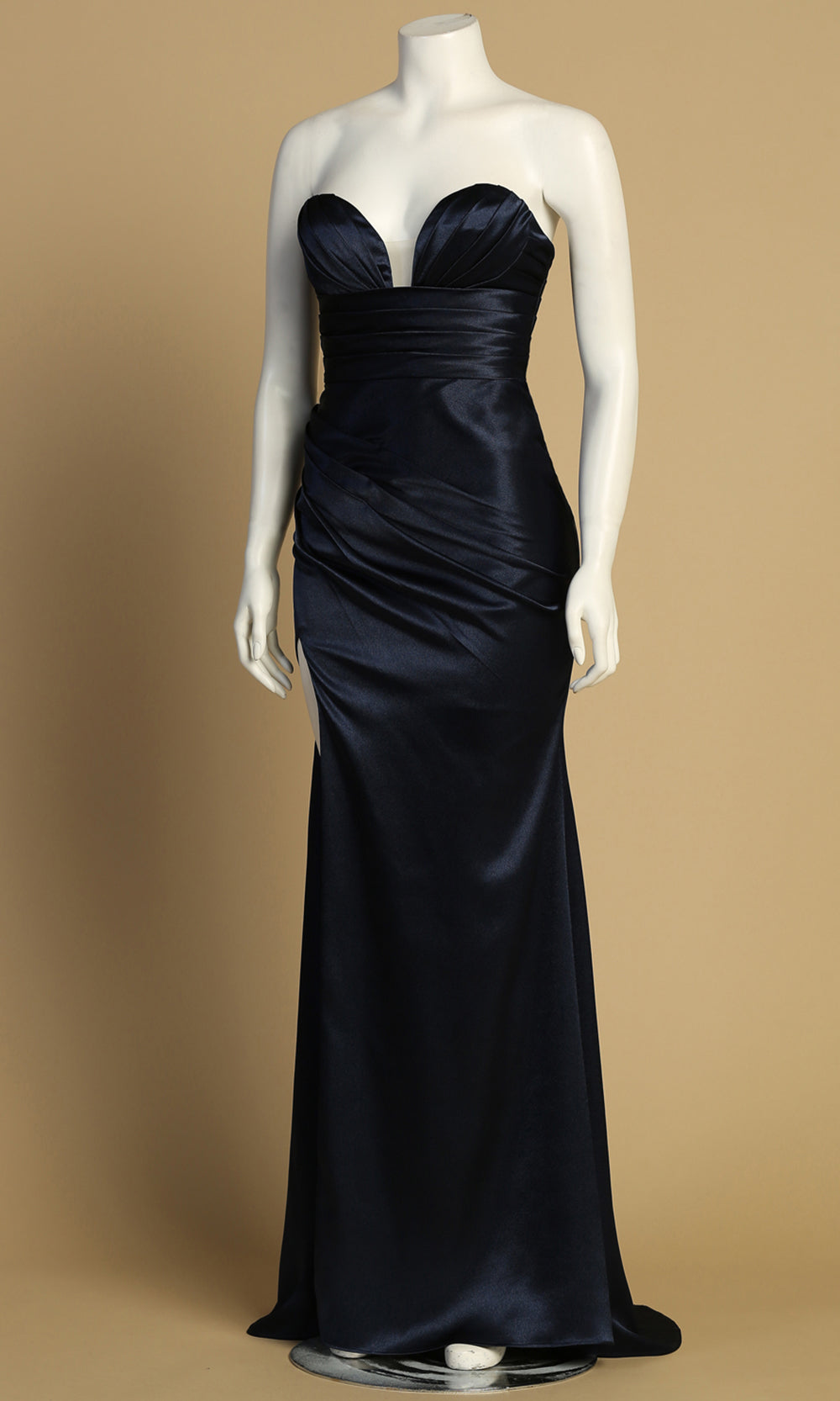 Adora Design 3177 - Open Back Strapless Ruched Long Dress Prom Dresses in Blue  
