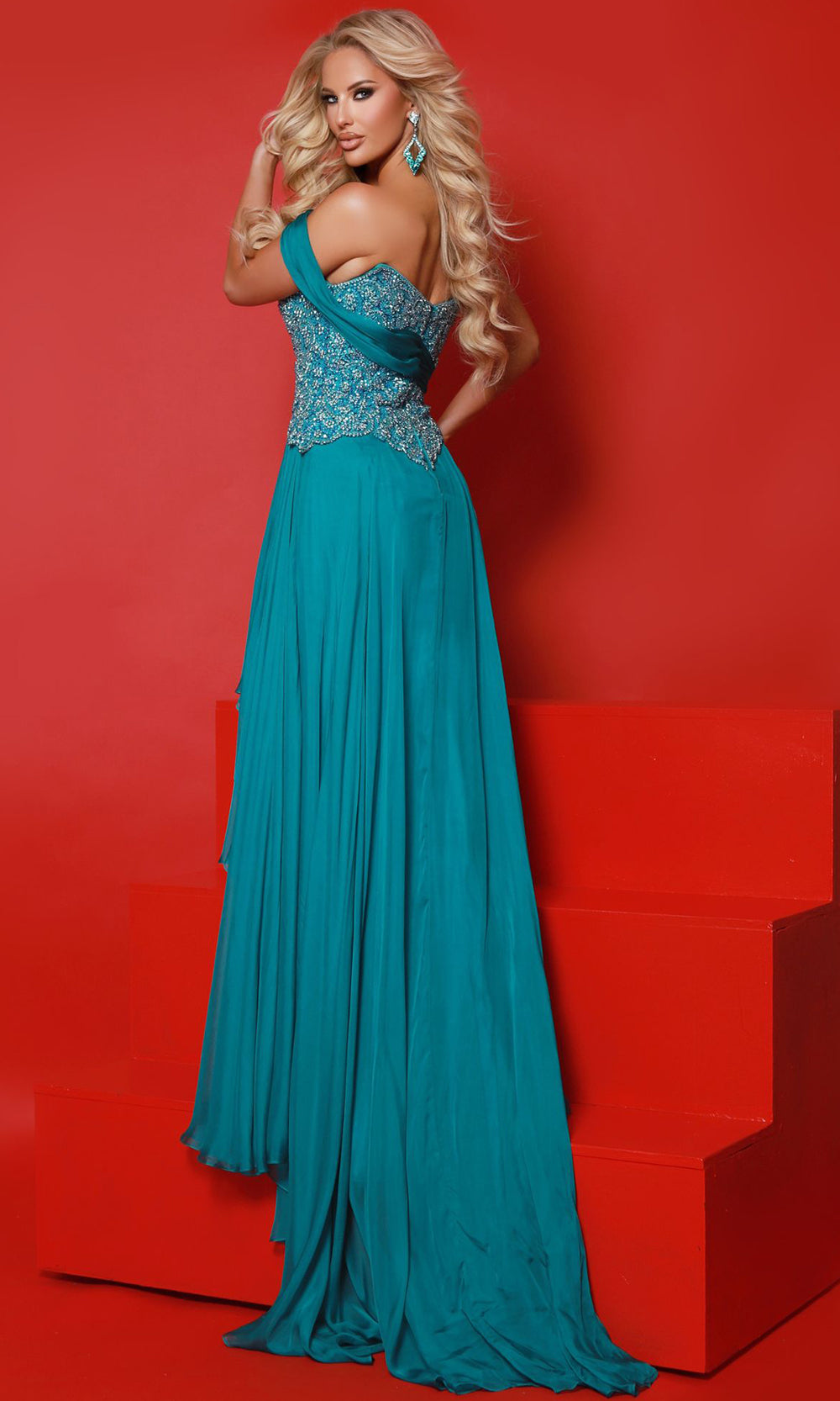 Johnathan Kayne 3197 - Beaded Bodice High Slit Evening Gown Prom Dresses