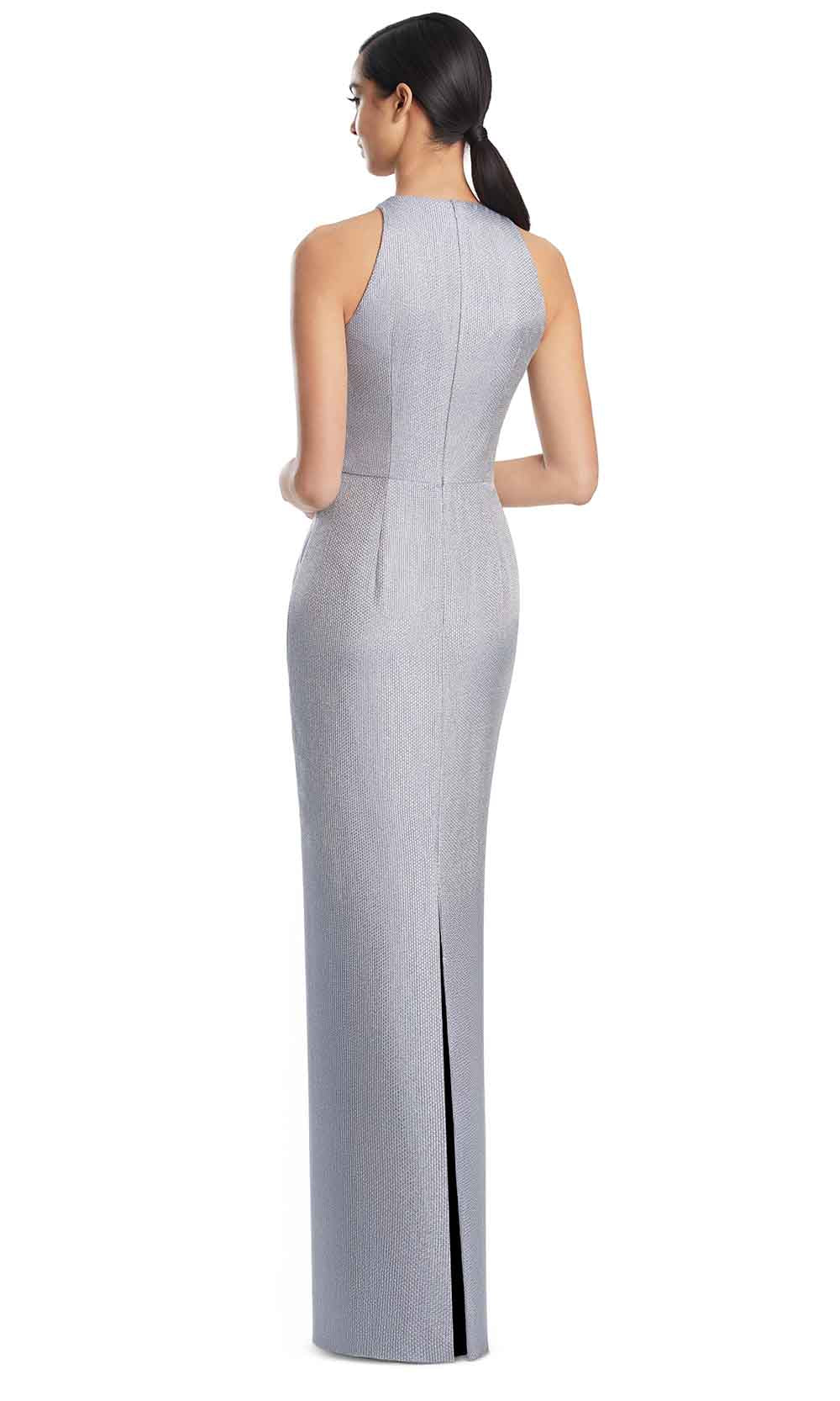 Alexander by Daymor 3200S26 - Floral Applique Halter Gown In Silver