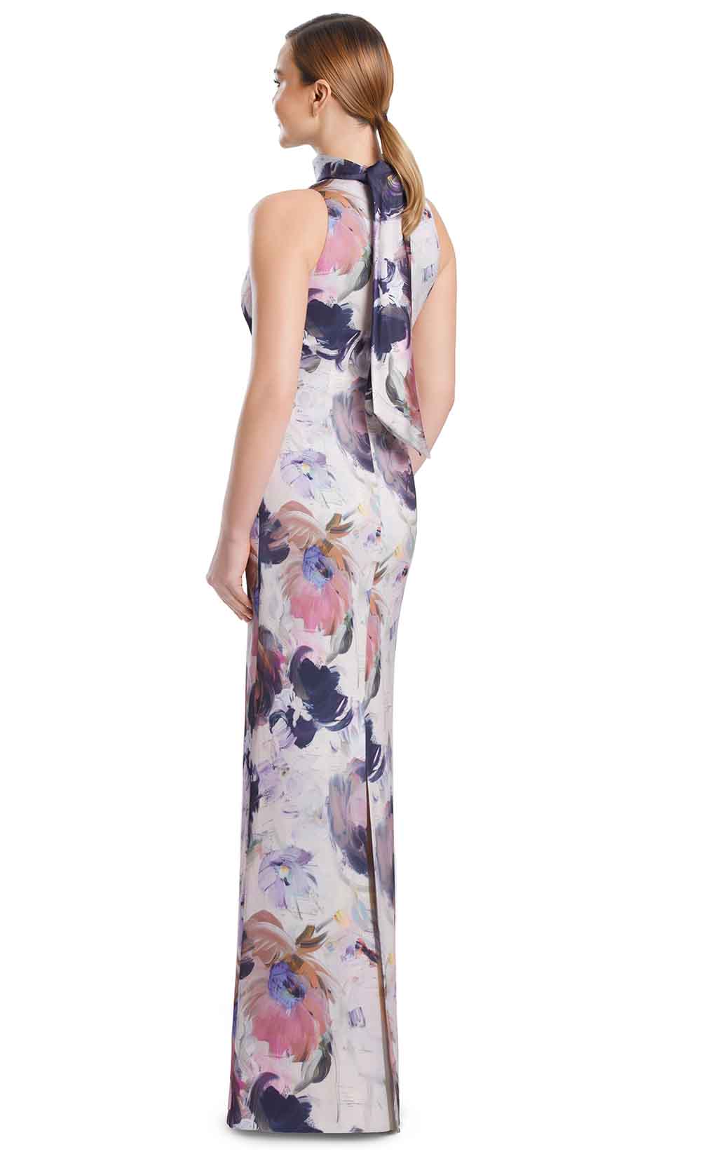 Alexander by Daymor 3201S26 - Pleated Halter Evening Dress Mother of the Bride Dresses in Toasted Almond Multi