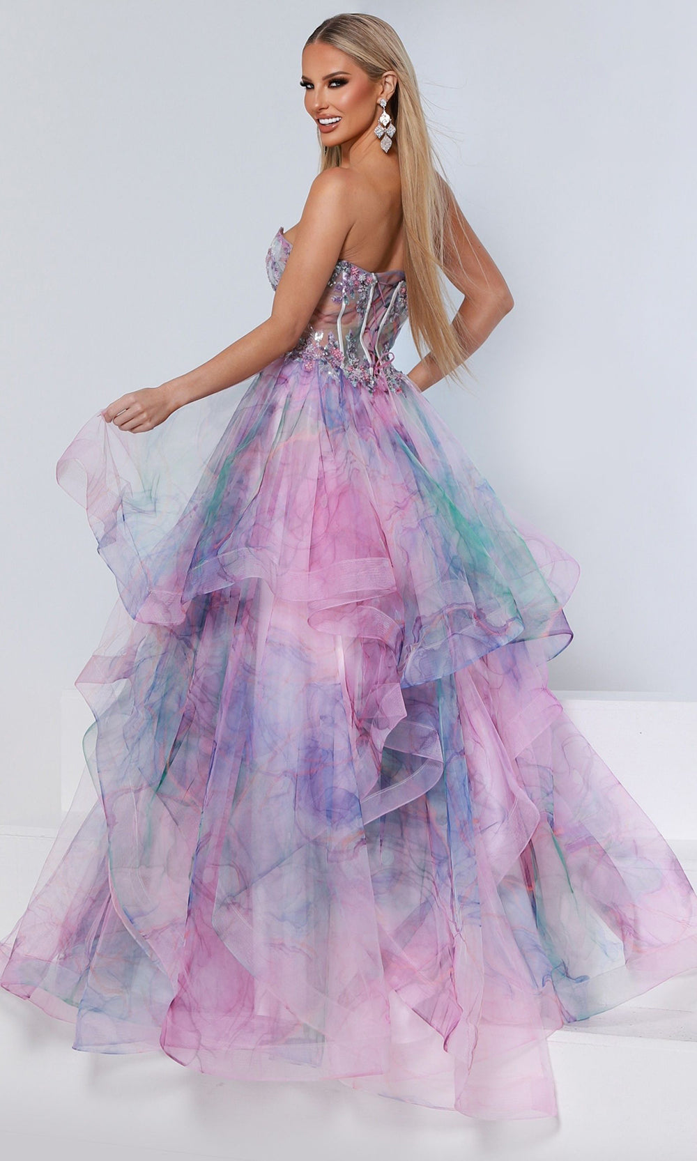 Johnathan Kayne 3201 - Layered Mesh Sparkling Corset Gown Prom Dresses