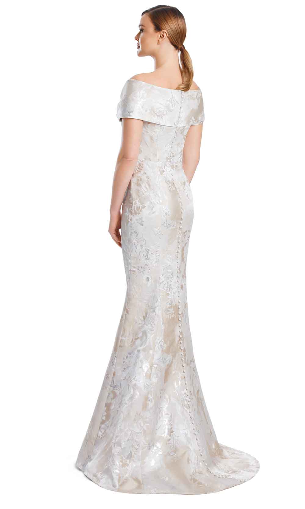 Alexander by Daymor 3203S26 - Fitted Floral Evening Dress Mother of the Bride Dresses in Champagne Silver Multi