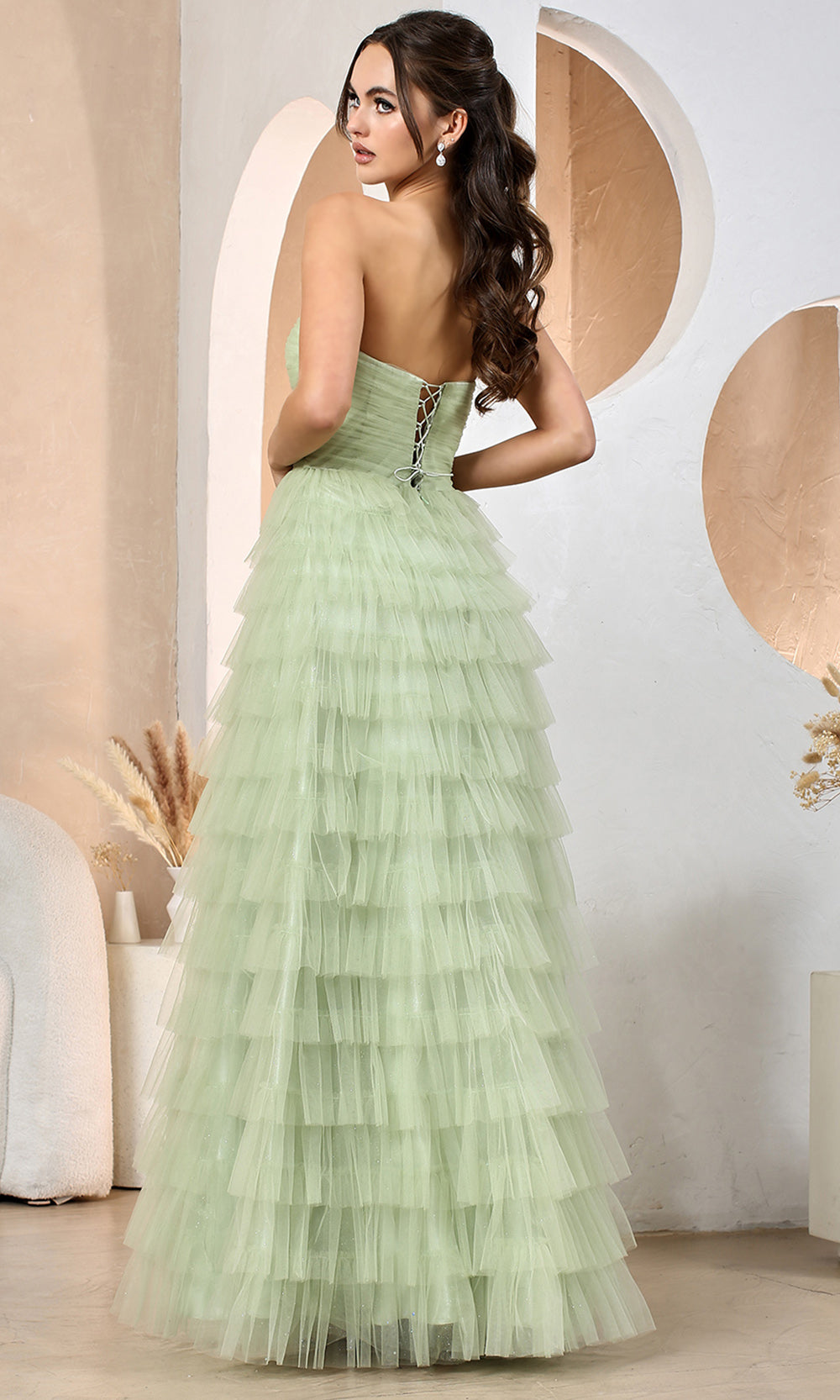 Adora Design 3204 - Sweetheart Cutout Ruffle Evening Dress Prom Dresses in Green  