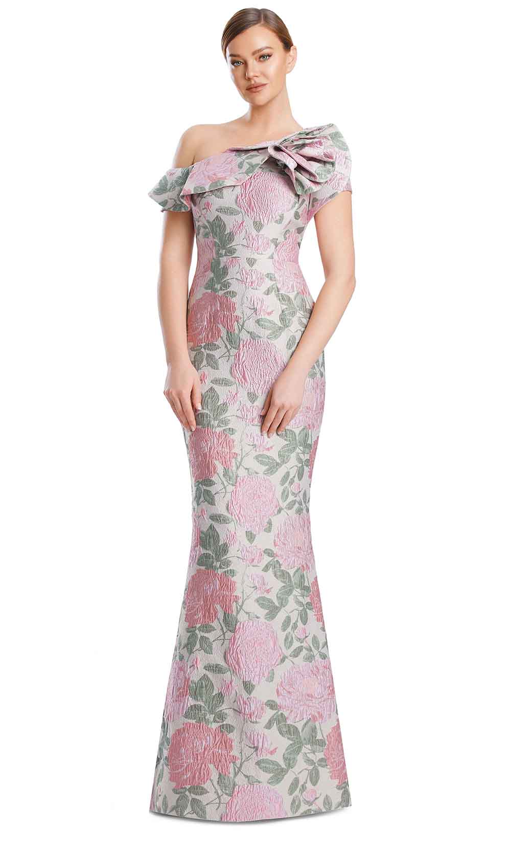 Alexander by Daymor 3205S26 - Sculpted Jacquard Evening Dress Mother of the Bride Dresses in Rose Multi