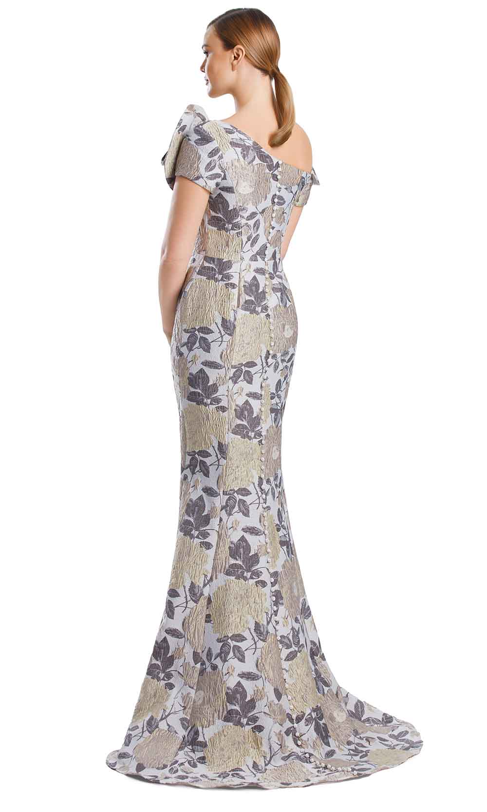 Alexander by Daymor 3205S26 - Sculpted Jacquard Evening Dress Mother of the Bride Dresses in Taupe Multi