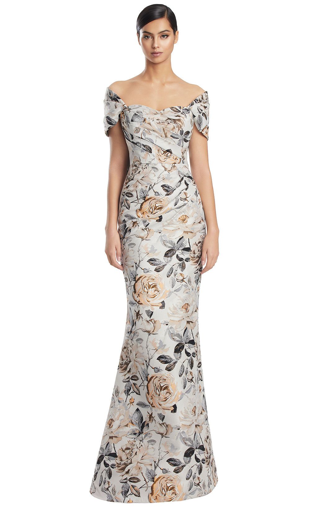 Alexander by Daymor 3206S26 - Bow Back Evening Dress Mother of the Bride Dresses in Almond Multi