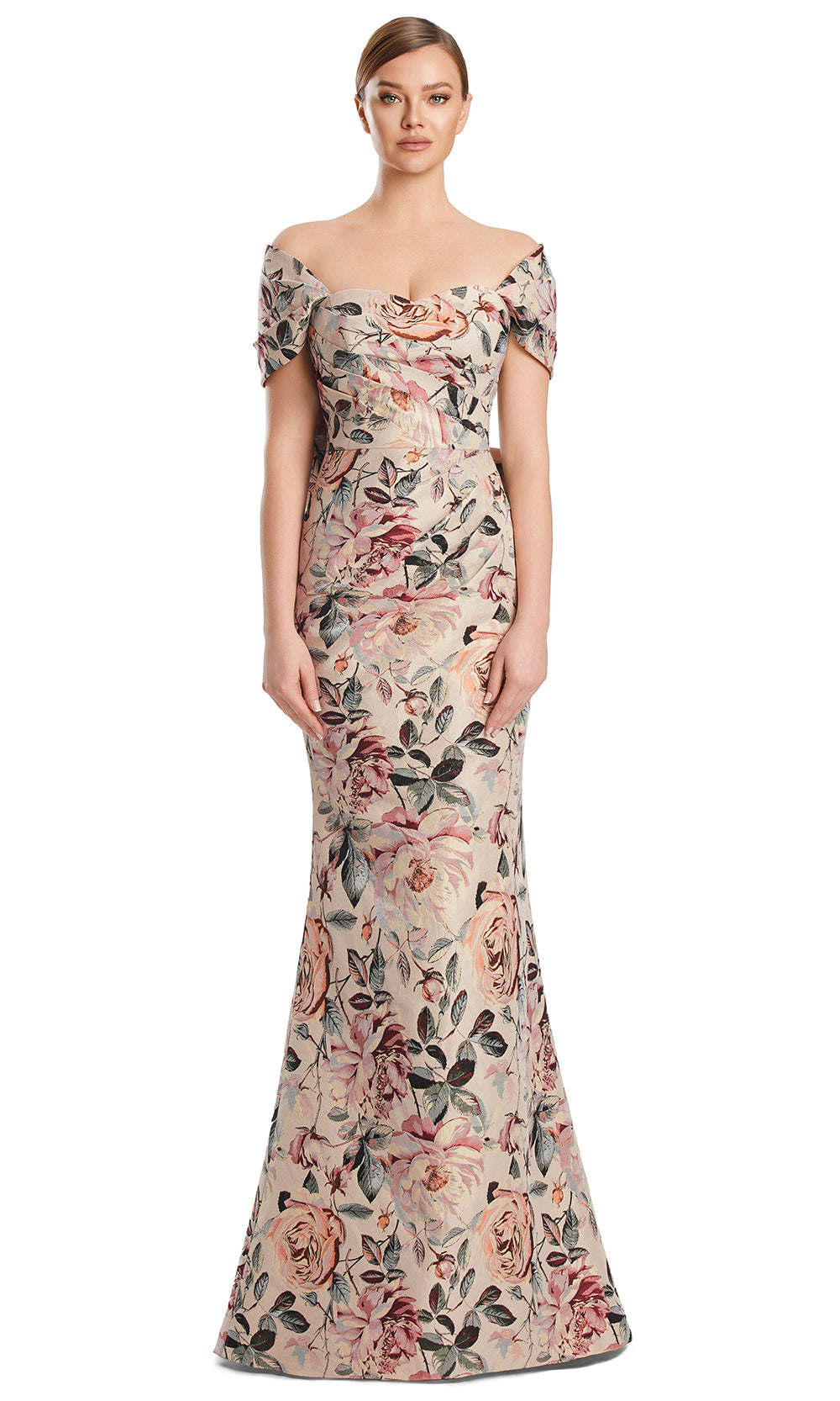 Alexander by Daymor 3206S26 - Bow Back Evening Dress Mother of the Bride Dresses in Peach Multi