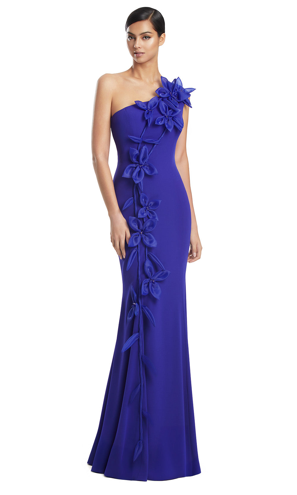 Alexander by Daymor 3208S26 - Asymmetrical Floral Evening Dress Mother of the Bride Dresses in Sapphire