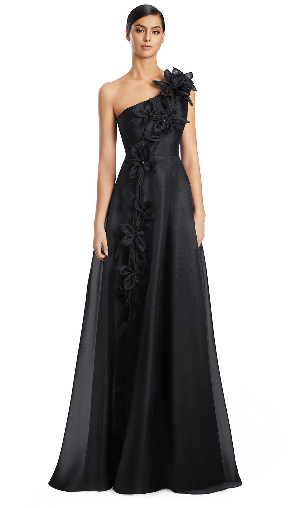 Alexander by Daymor 3209S26 - One Shoulder Applique Gown In Black