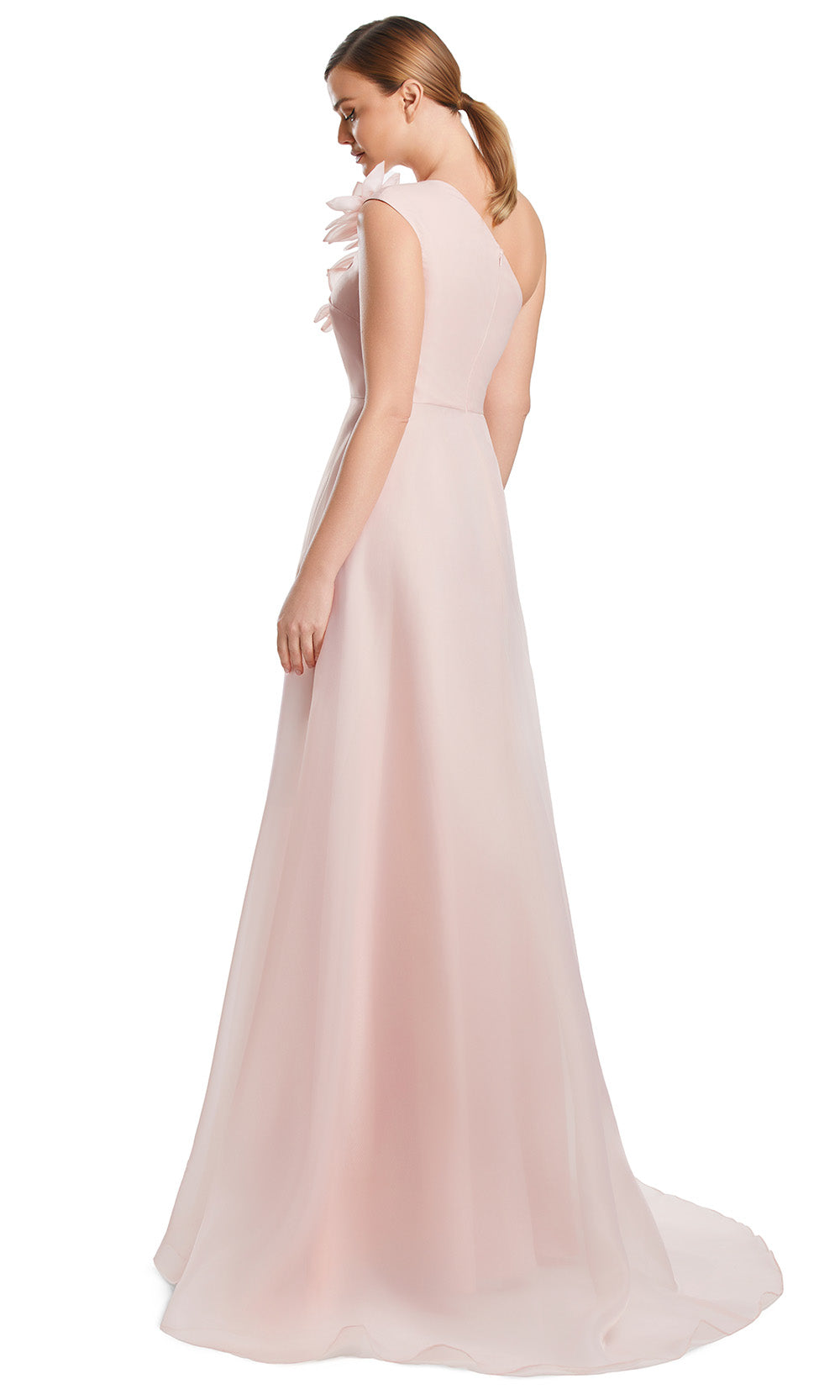 Alexander by Daymor 3209S26 - One Shoulder Applique Gown In Blush