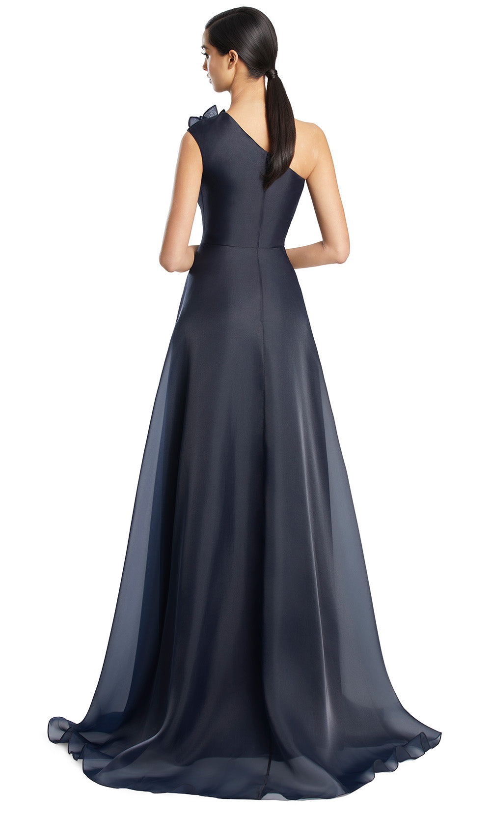 Alexander by Daymor 3209S26 - One Shoulder Applique Gown In Navy