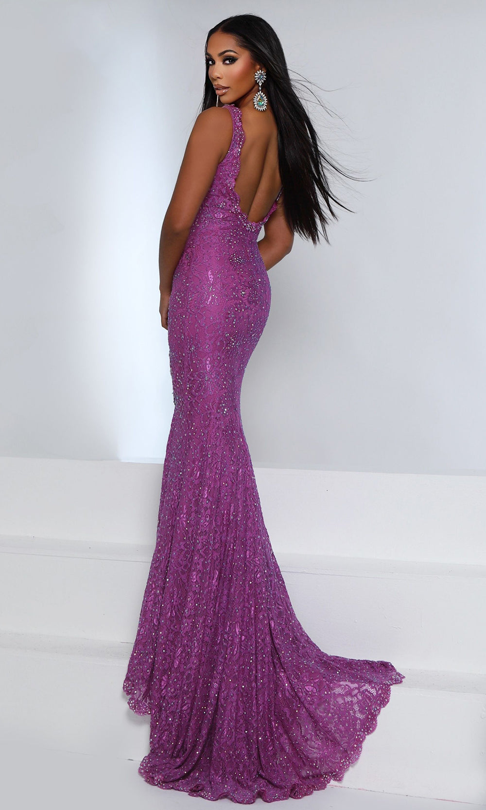 Johnathan Kayne 3209 - Shimmering Lace Fitted Gown Prom Dresses