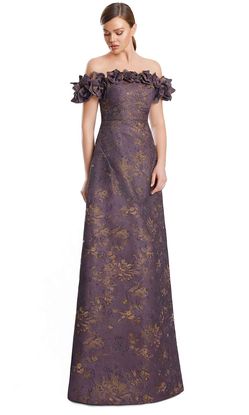 Alexander by Daymor 3216S26 - Sculpted Evening Gown Mother of the Bride Dresses in Dusty Plum Multi