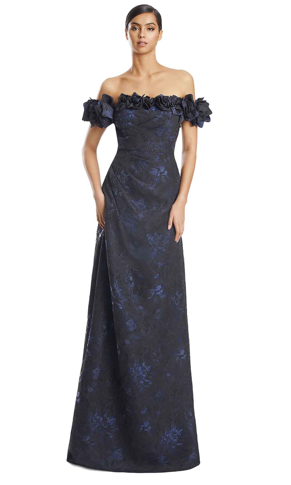 Alexander by Daymor 3216S26 - Sculpted Evening Gown Mother of the Bride Dresses in Navy Multi