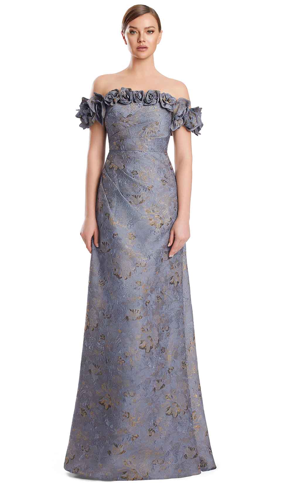 Alexander by Daymor 3216S26 - Sculpted Evening Gown Mother of the Bride Dresses in Slate Multi