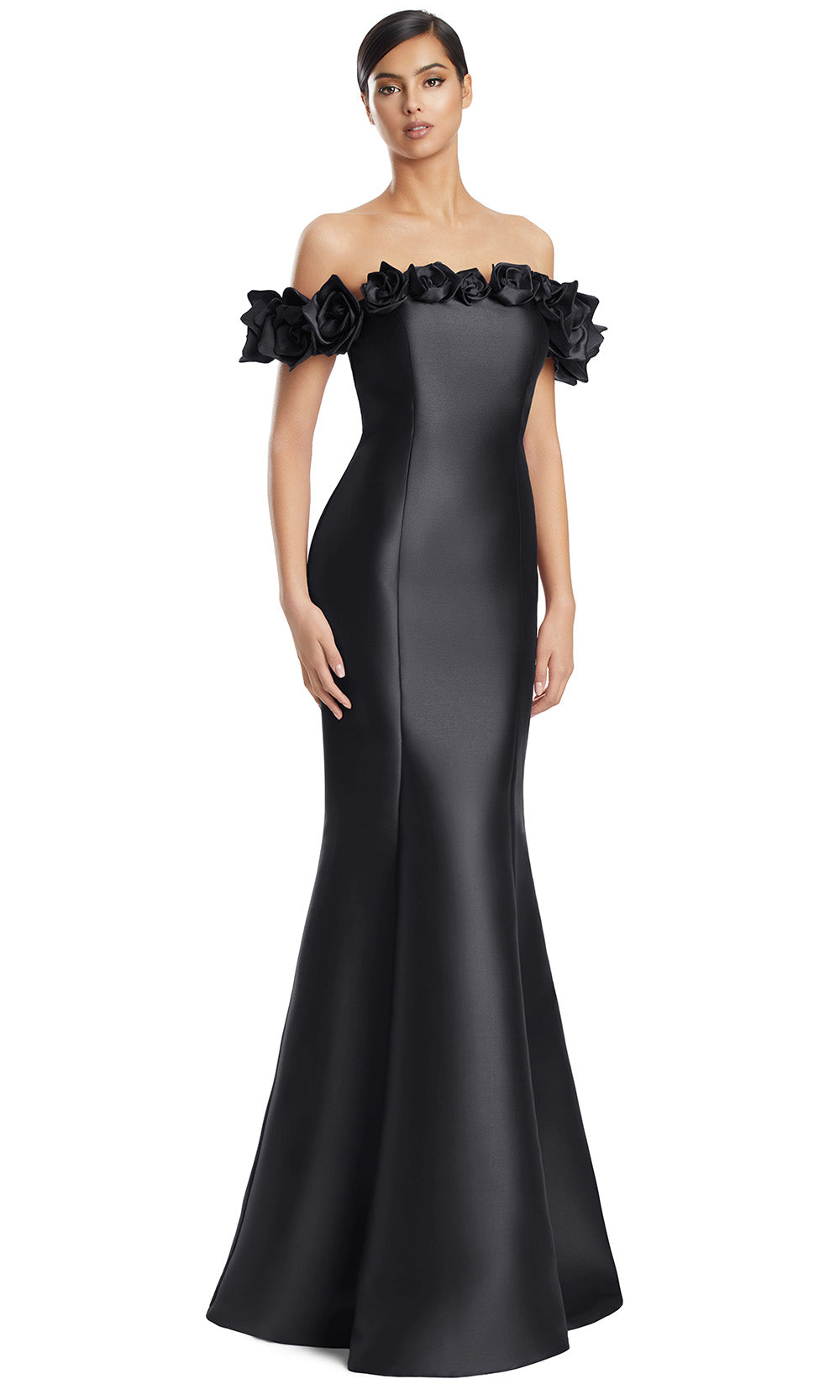Alexander by Daymor 3217S26 - Floral Trim Evening Dress Mother of the Bride Dresses in Black