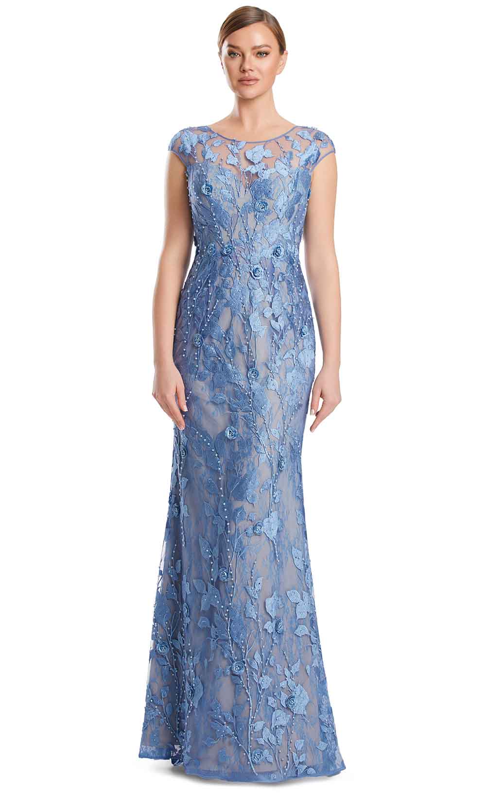 Alexander by Daymor 3219S26 - Embellished Sheath Evening Dress Special Occasion Dress in Belair Blue