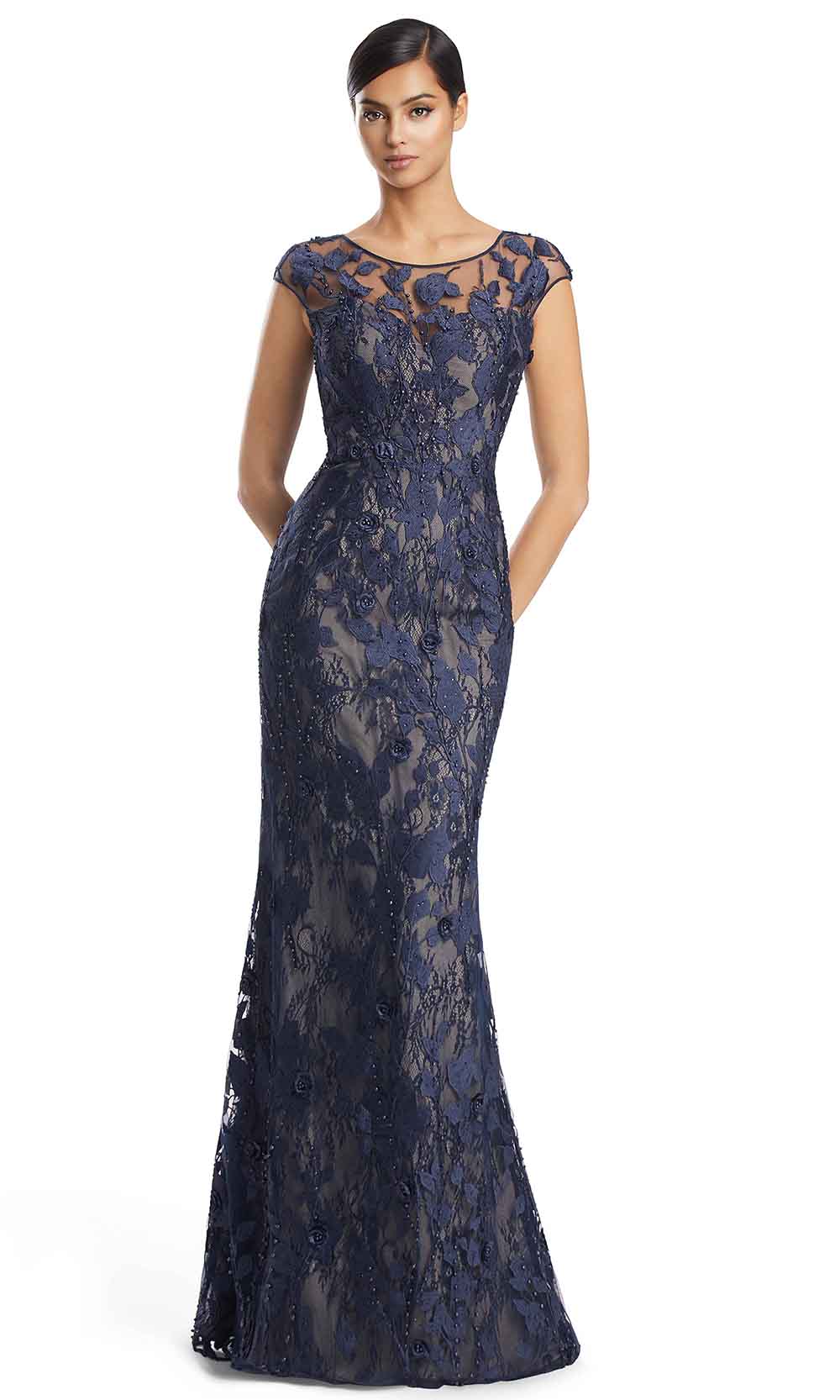 Alexander by Daymor 3219S26 - Embellished Sheath Evening Dress Special Occasion Dress in Navy