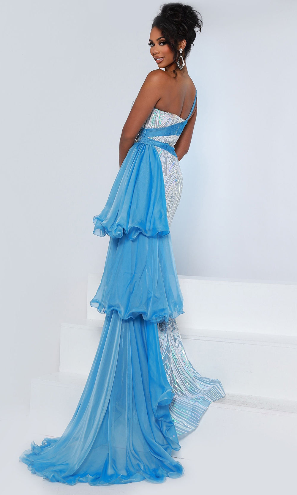 Johnathan Kayne 3219 - Sequin One?Shoulder Chiffon Side?Skirt Gown Prom Dresses