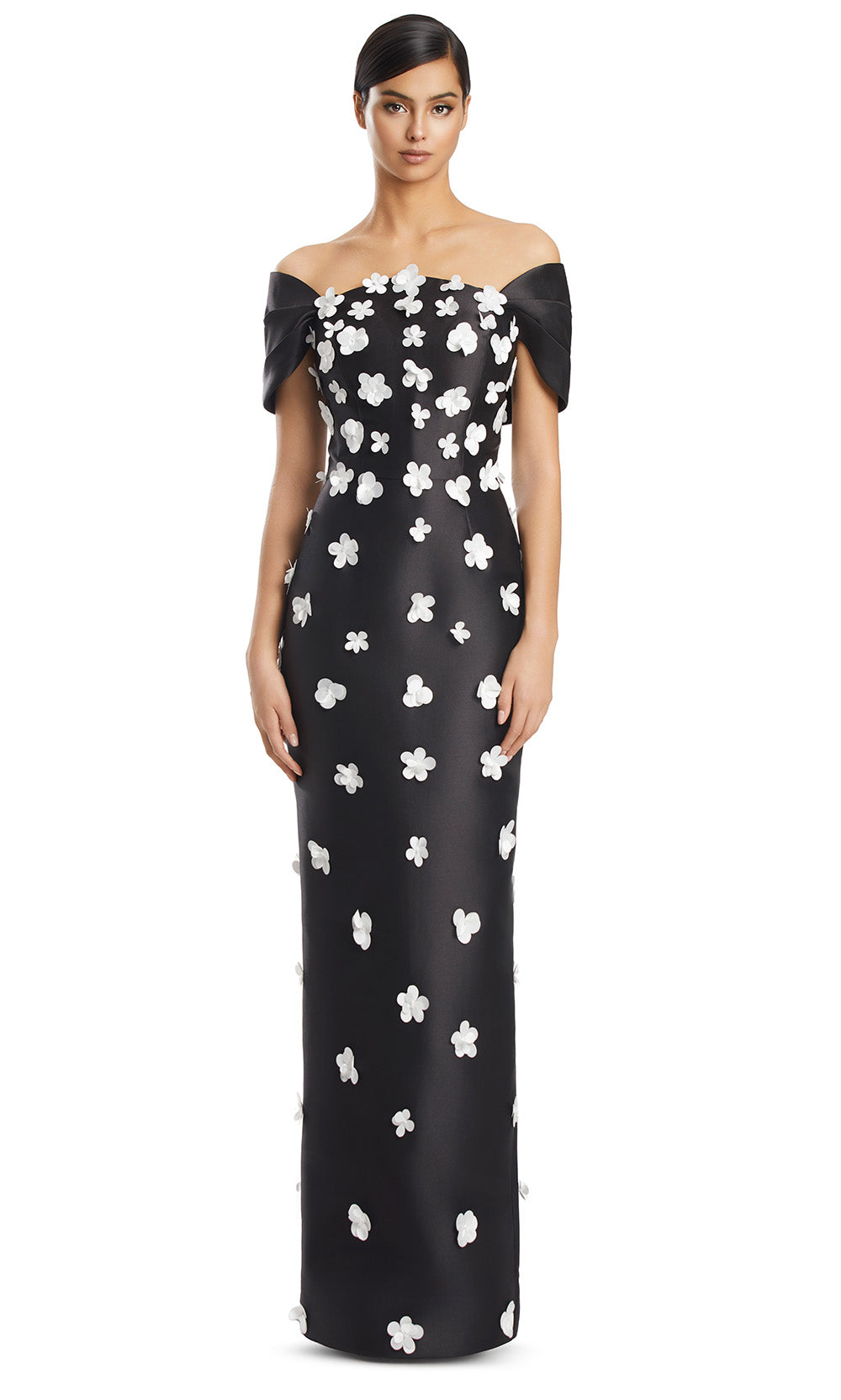 Alexander by Daymor 3220S26 - Floral Detail Evening Dress Mother of the Bride Dresses in Black White