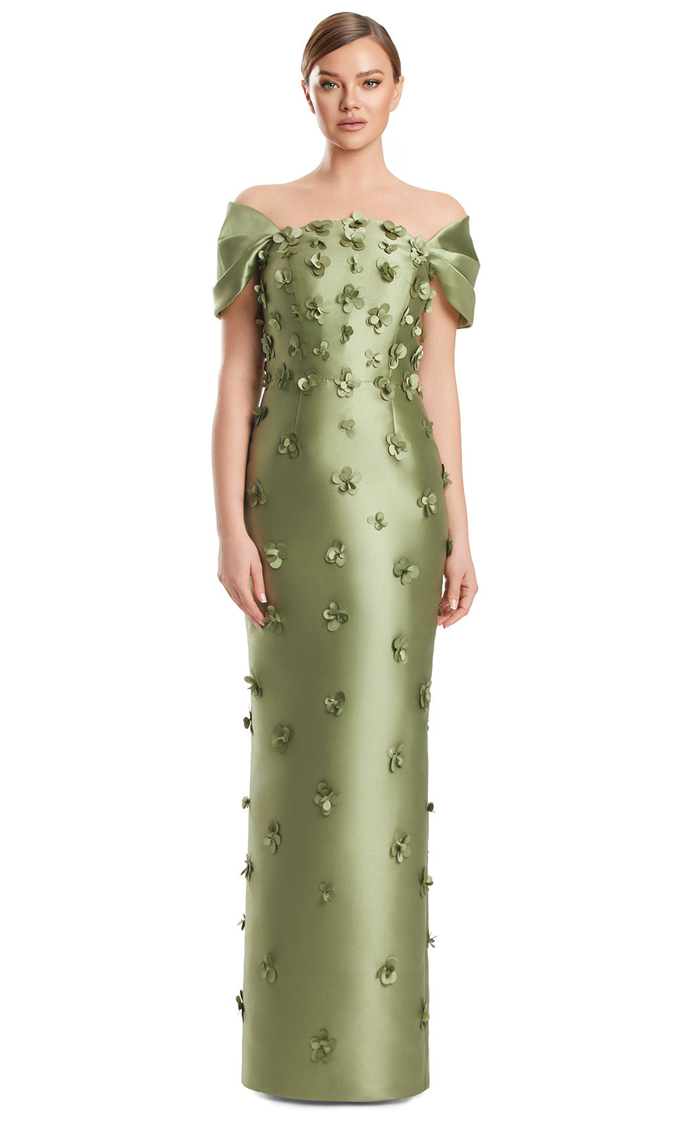 Alexander by Daymor 3220S26 - Floral Detail Evening Dress Mother of the Bride Dresses in Olive