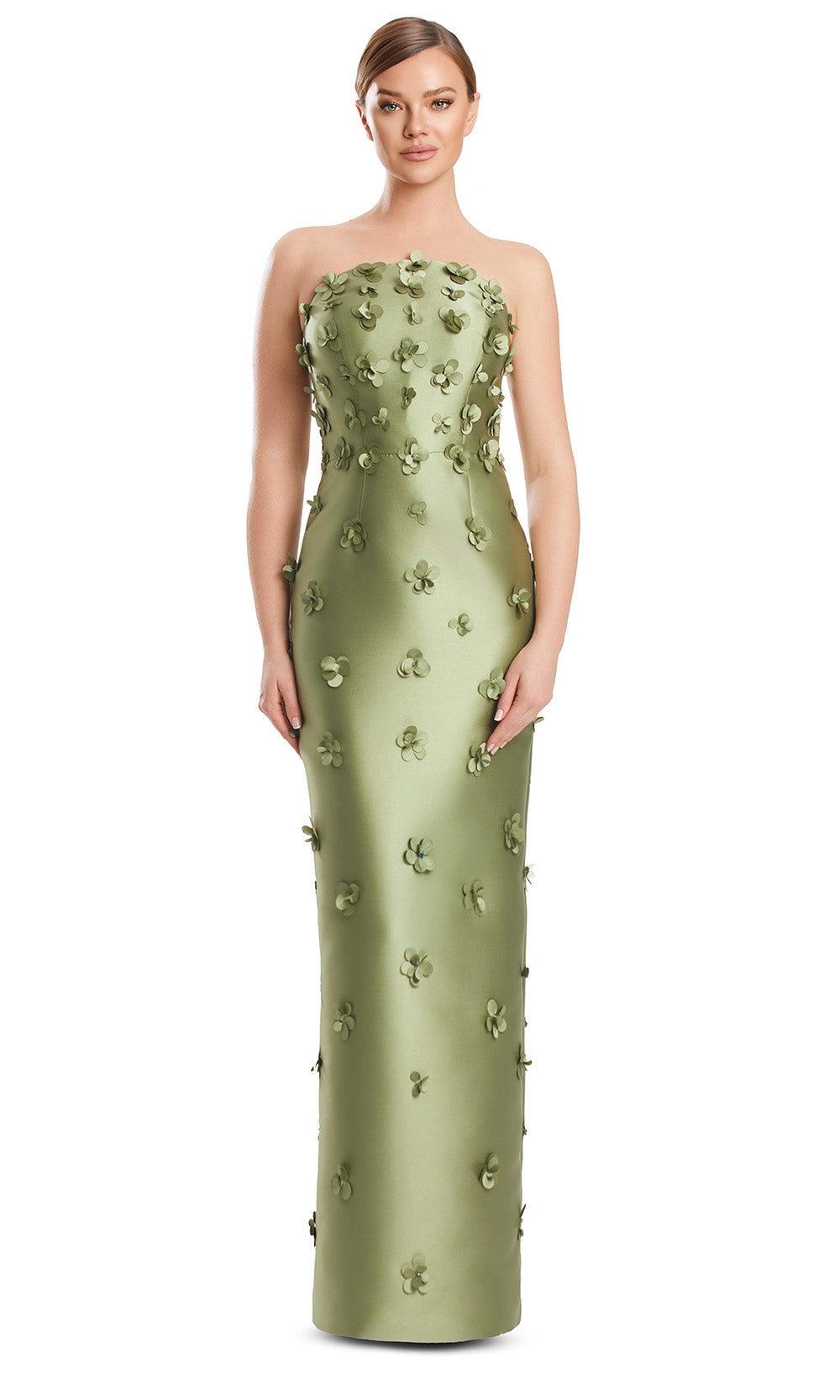 Alexander by Daymor 3220S26 - Floral Detail Evening Dress Mother of the Bride Dresses in Olive