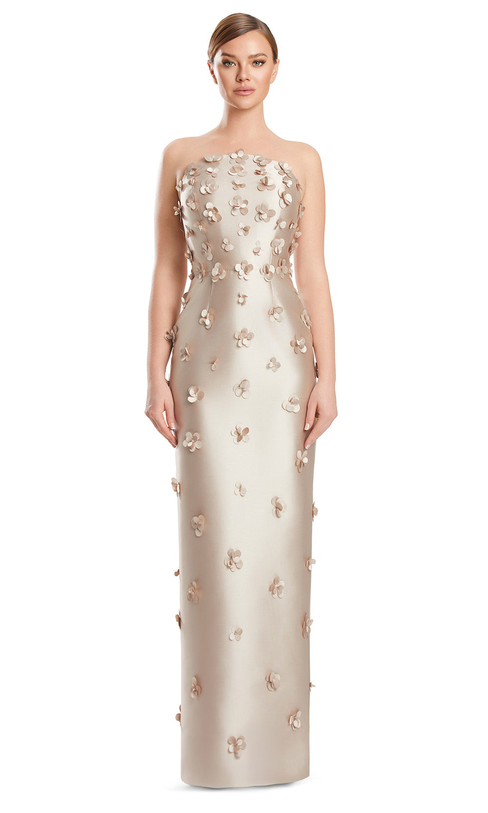 Alexander by Daymor 3220S26 - Floral Detail Evening Dress Mother of the Bride Dresses in Wheat