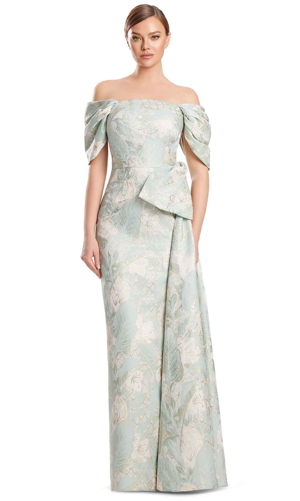Alexander by Daymor 3221S26 - Sculpted Strapless Evening Dress Mother of the Bride Dresses in Soft Mint Multi