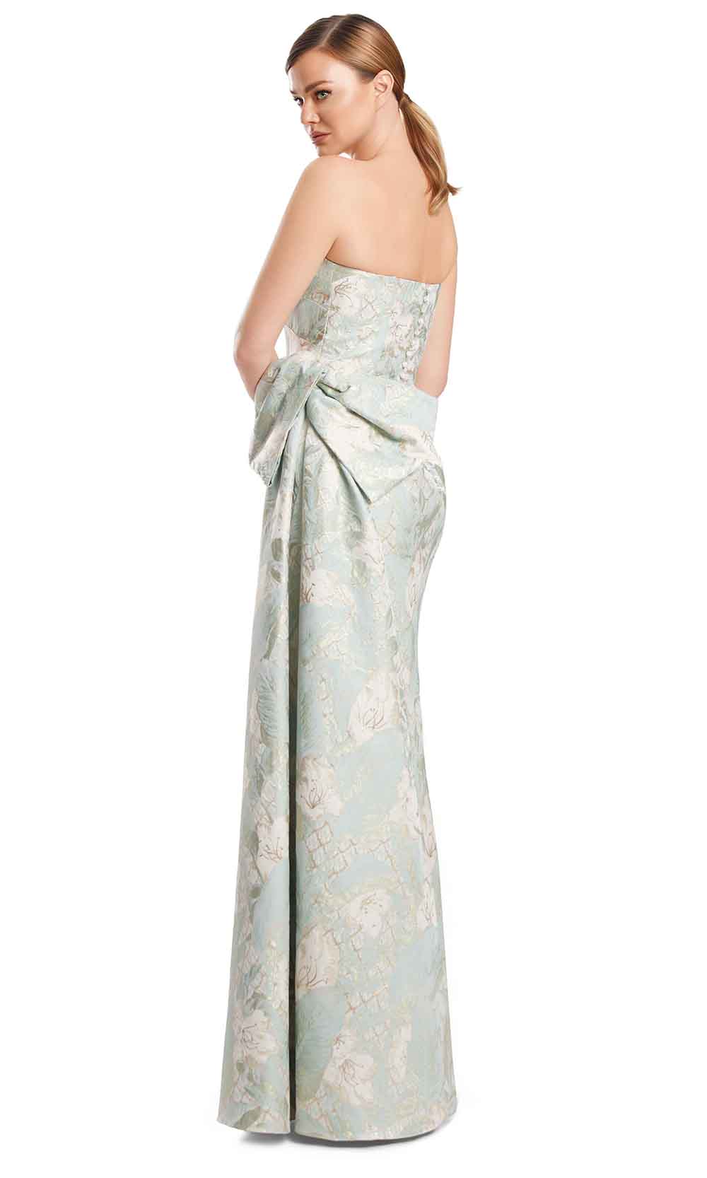 Alexander by Daymor 3221S26 - Sculpted Strapless Evening Dress Mother of the Bride Dresses in Soft Mint Multi