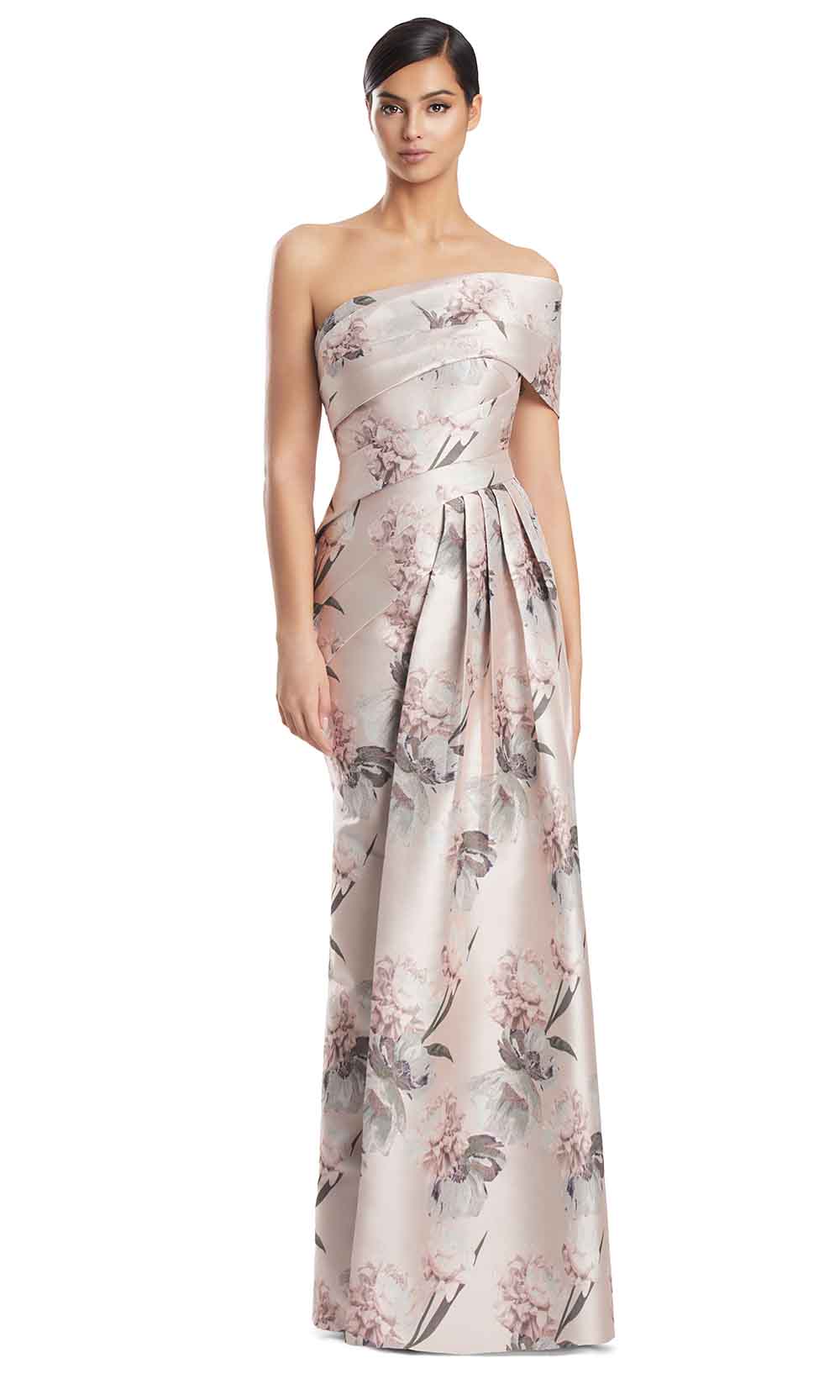 Alexander by Daymor 3223S26 - Pleated One Shoulder Evening Dress Mother of the Bride Dresses in Quartz Multi