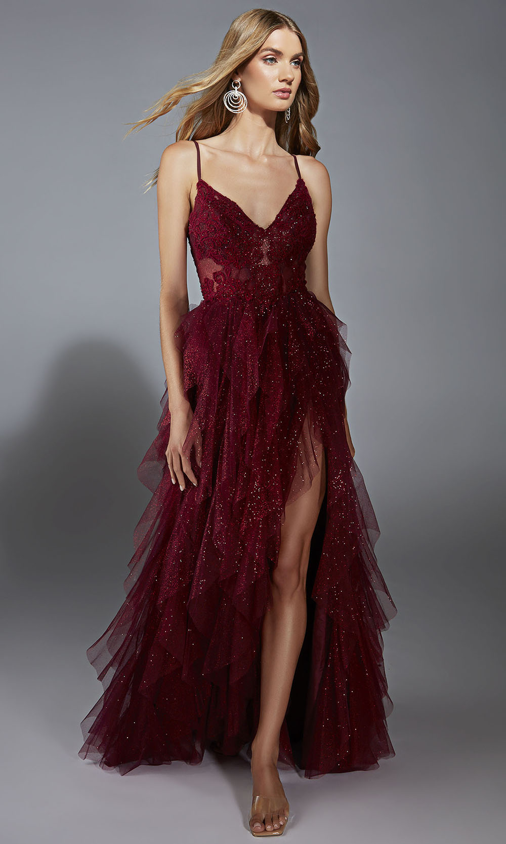 Aerie Couture 322 - Layered Tulle Dress with High Slit Prom Dresses
