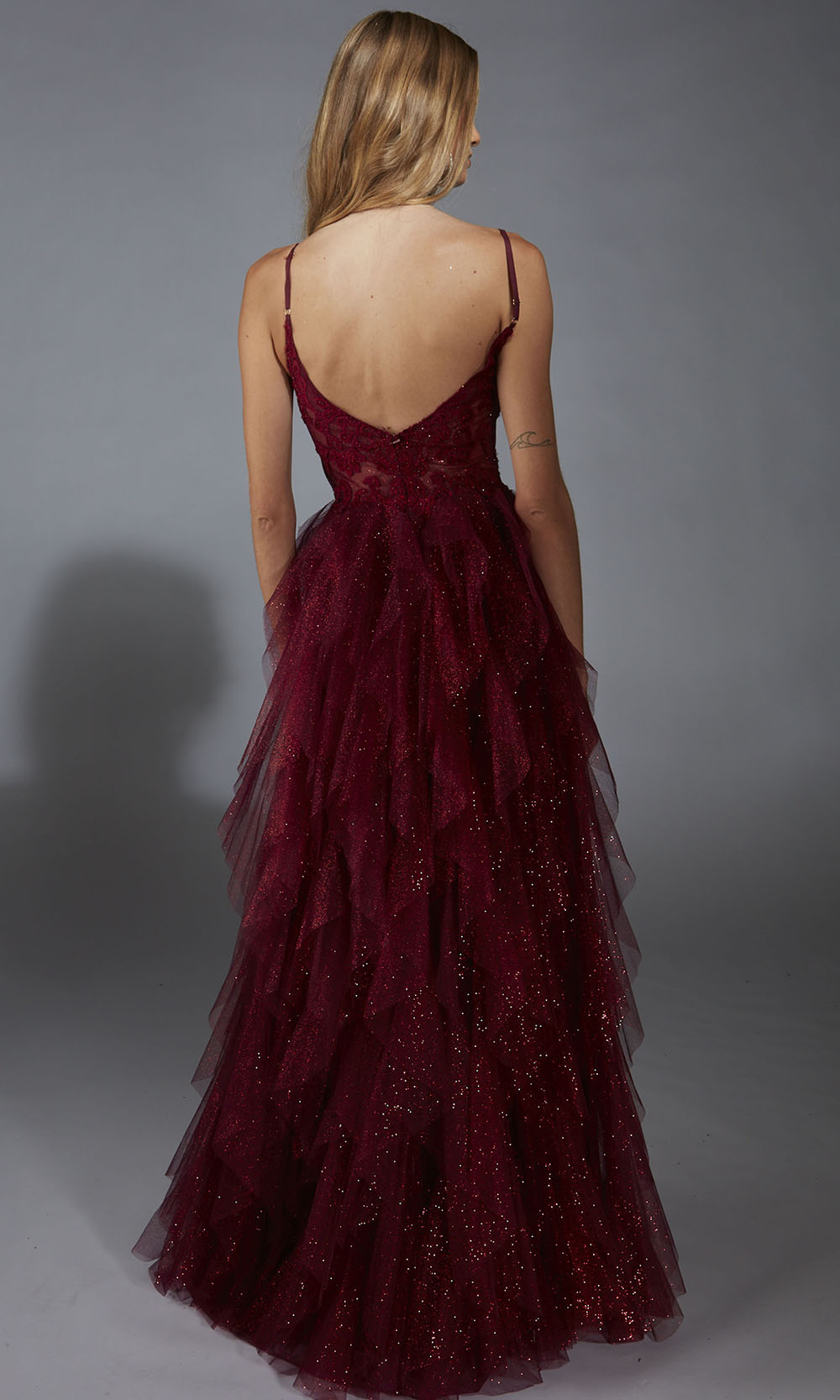 Aerie Couture 322 - Layered Tulle Dress with High Slit Prom Dresses