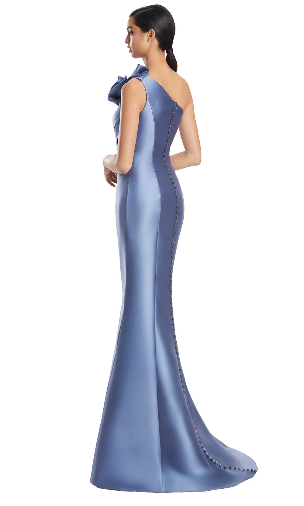 Alexander by Daymor 3230S26 - Asymmetrical Floral Evening Dress Mother of the Bride Dresses in Delphi Blue