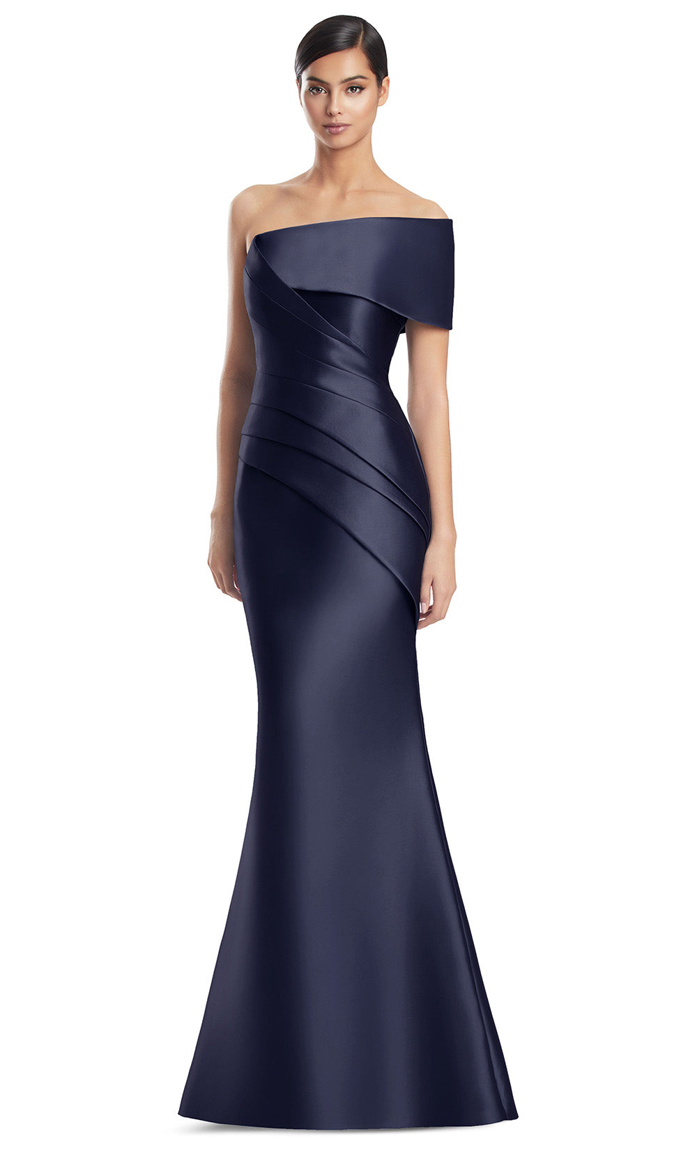 Alexander by Daymor 3232S26 - Sculpted Formal Evening Dress Mother of the Bride Dresses in Navy