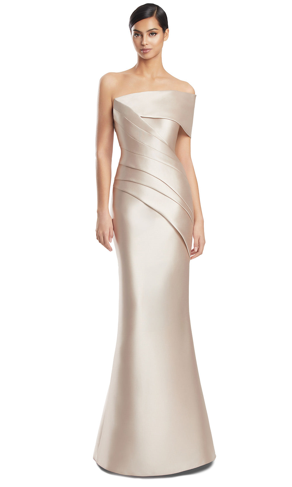 Alexander by Daymor 3232S26 - Sculpted Formal Evening Dress Mother of the Bride Dresses in Wheat