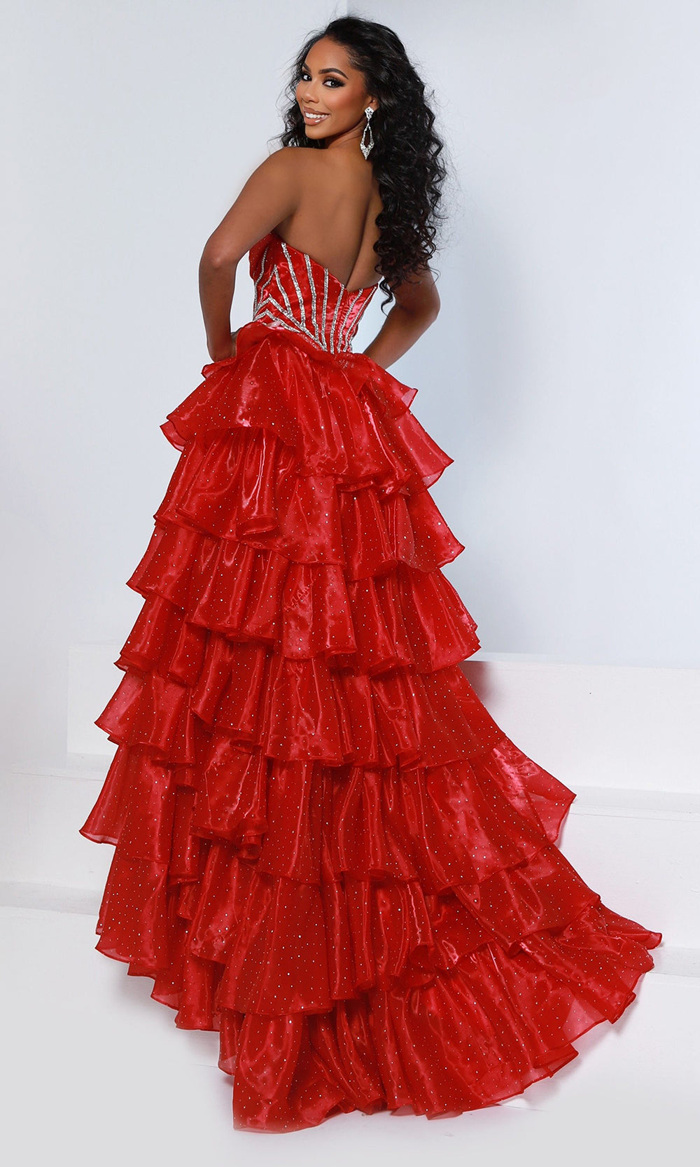 Johnathan Kayne 3232 - Strapless Crystal Corset Tiered Prom Gown Prom Dresses